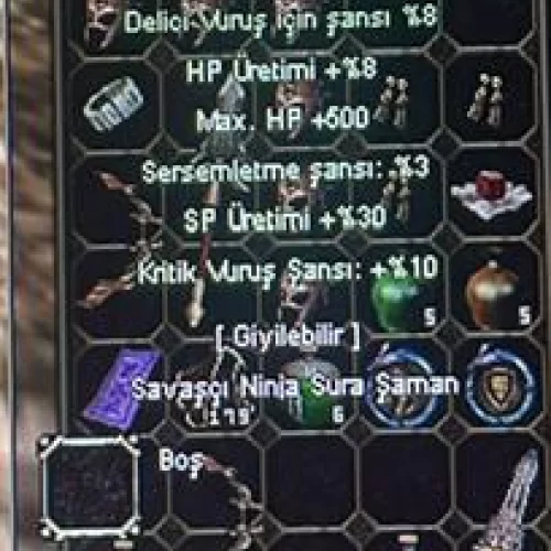  BEDENSEL 66 LVL FULL KENDİ İTEMLERİ İLE BEDAVA..